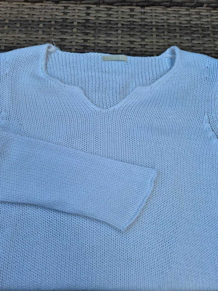 Pull blanc à manches longues pour femme T. 42 - photo numéro 11