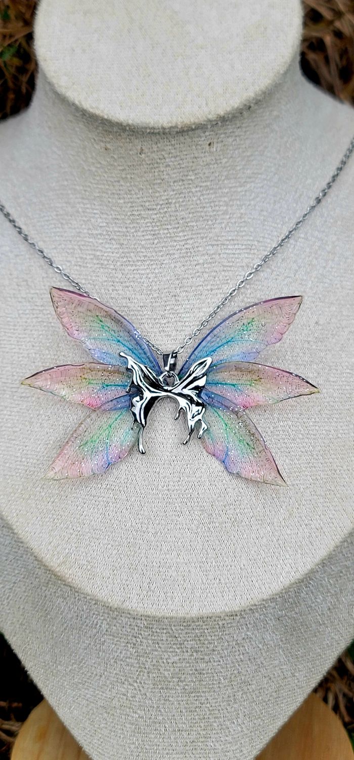 Collier elfique aile de fée papillon - photo numéro 2