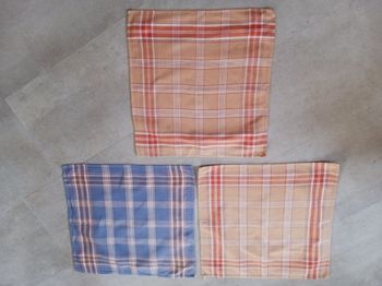 lot de 3 serviettes de table à carreaux