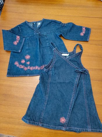 Ensemble robe et chemise jean 12mois