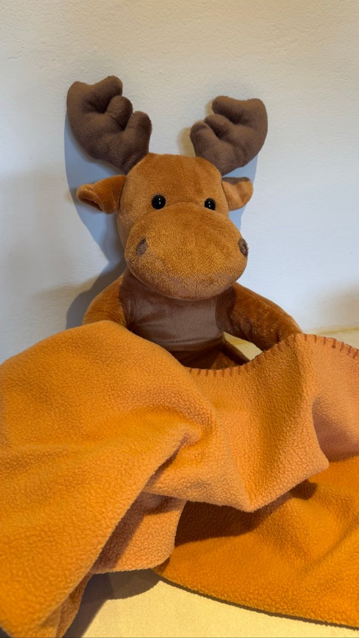 Grande Peluche cerf lupilu  avec couverture - photo numéro 4