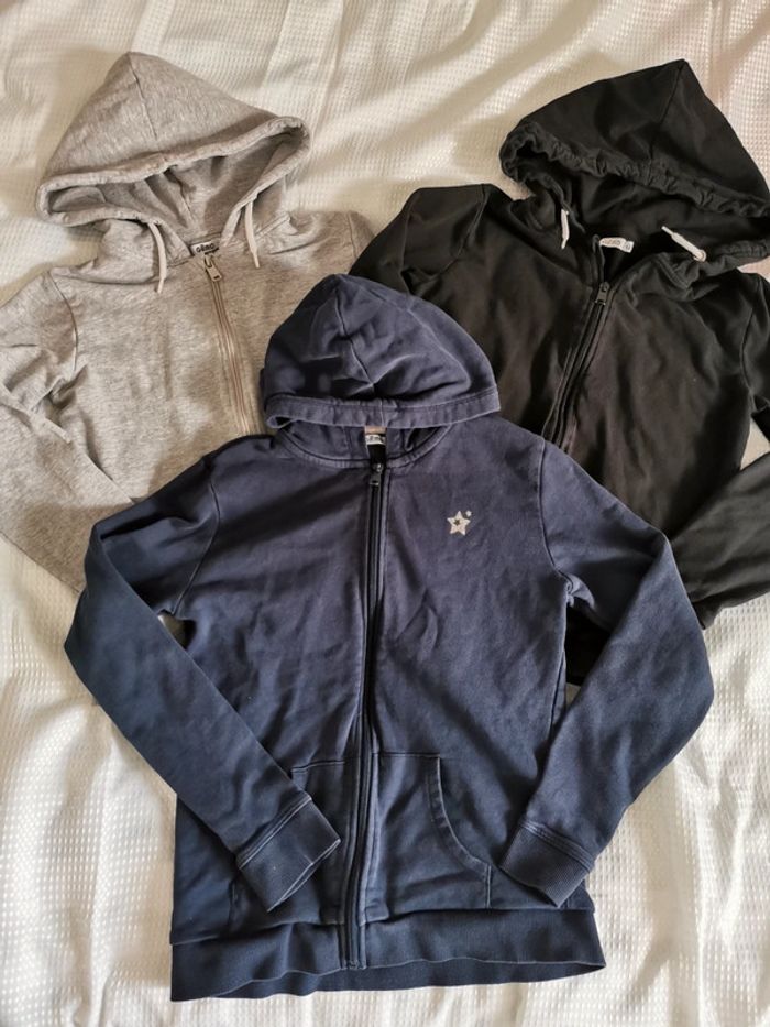 Lot 3 vestes zippées