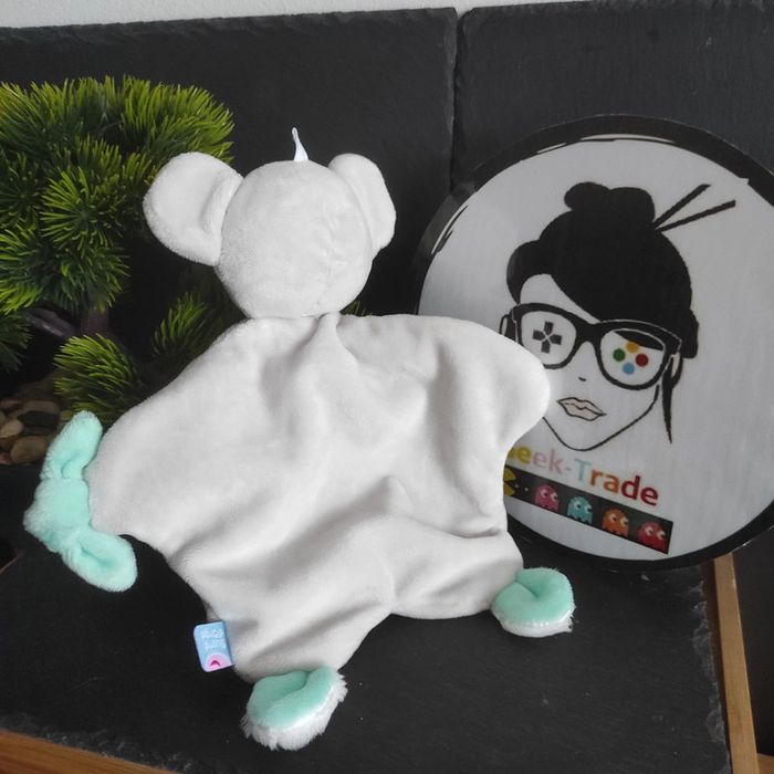 doudou sucre d'orge Koala Gris Blanc Vert Lune Feuilles Bleu #geektradedoudou - photo numéro 2