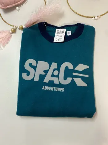 Pull garçon - neuf - vert - Okaïdi - Taille 14 ans