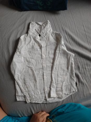Chemise manches longues Blanche 4 ans