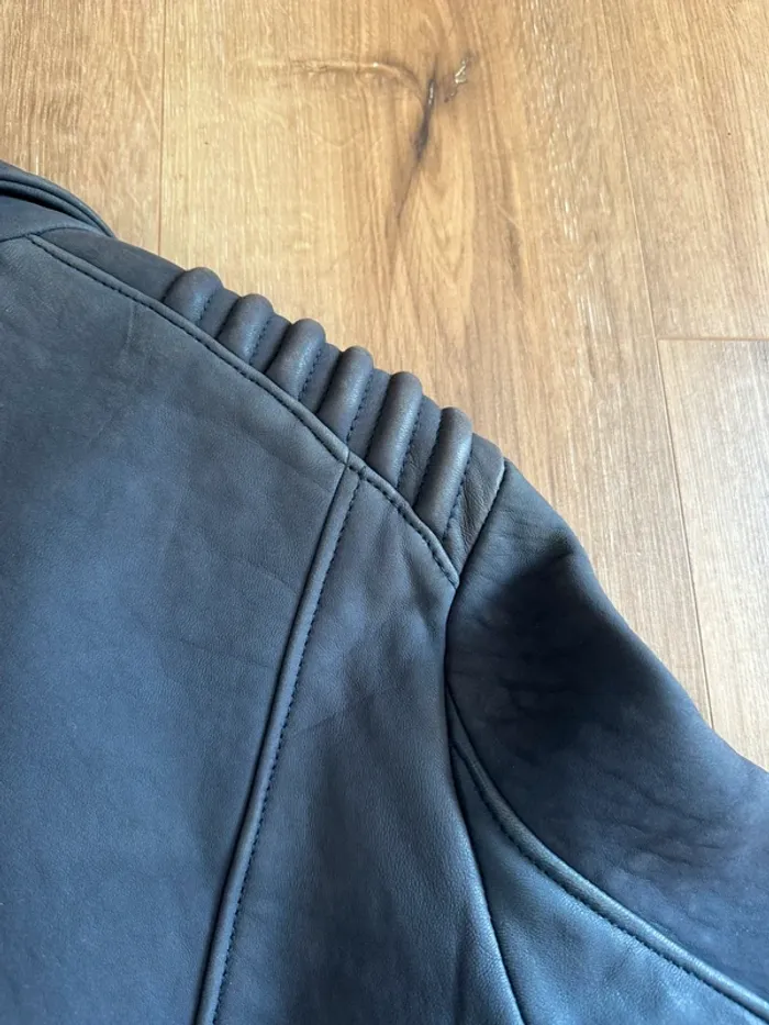 Perfecto The Kooples gris bleu taille 40 en daim - photo numéro 15