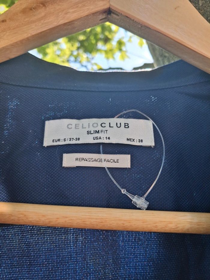 Chemise Celio bleu électrique - photo numéro 4
