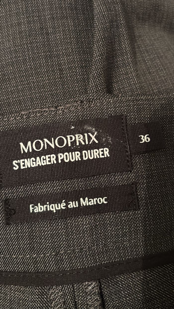 Pantalon gris anthracite large Monoprix T36 - photo numéro 3
