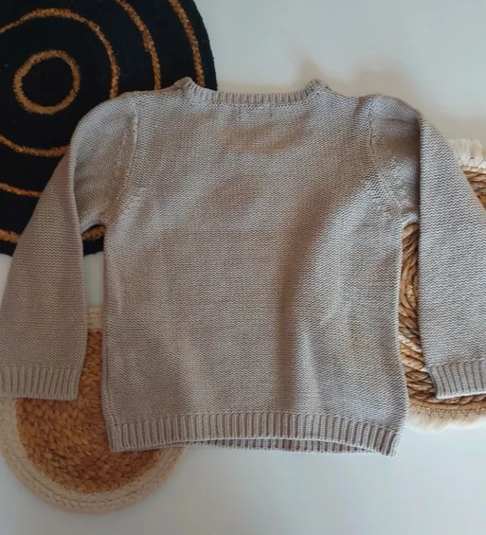 Pull grosse maille bébé fille coeur mi saison printemps été automne hiver - photo numéro 2