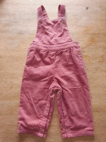 Salopette bout'chou 9 mois fille vieux rose velours excellent état