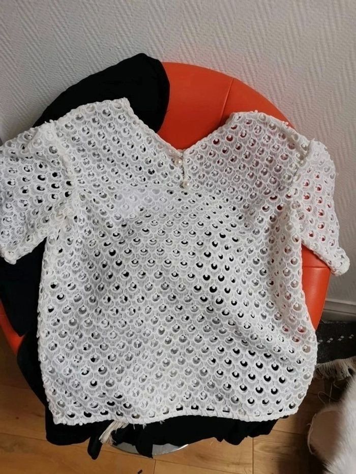 😍 Magnifique T-shirt ajourée en dentelle Blanche | Claudie Pierlot | Taille 38 😍 - photo numéro 10