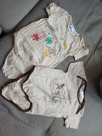 Lot 2 bodies de Peppa pig et winnie l'ourson 