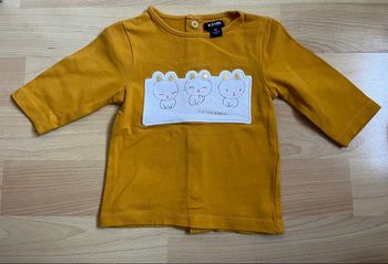 T-shirt manches longues doré 3 ptits chats 1M