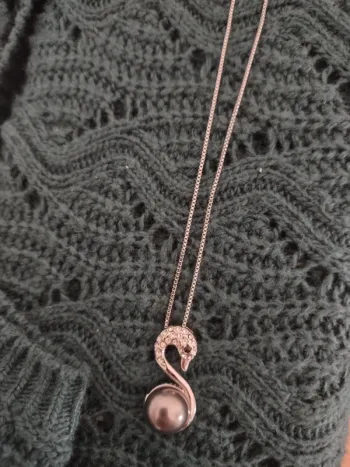 Collier en plaqué argent cygne