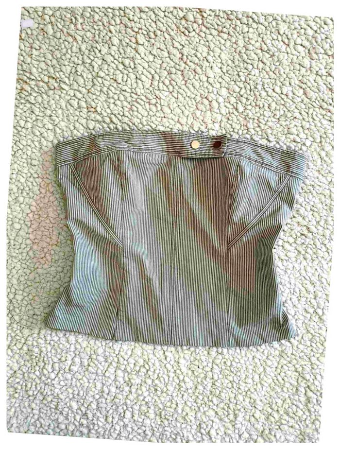 Bustier rayé Zara à boutons pression chic vintage sexy pro