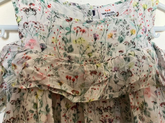 Jolie robe été sans manches voile imprimée 24 mois TAO - photo numéro 5