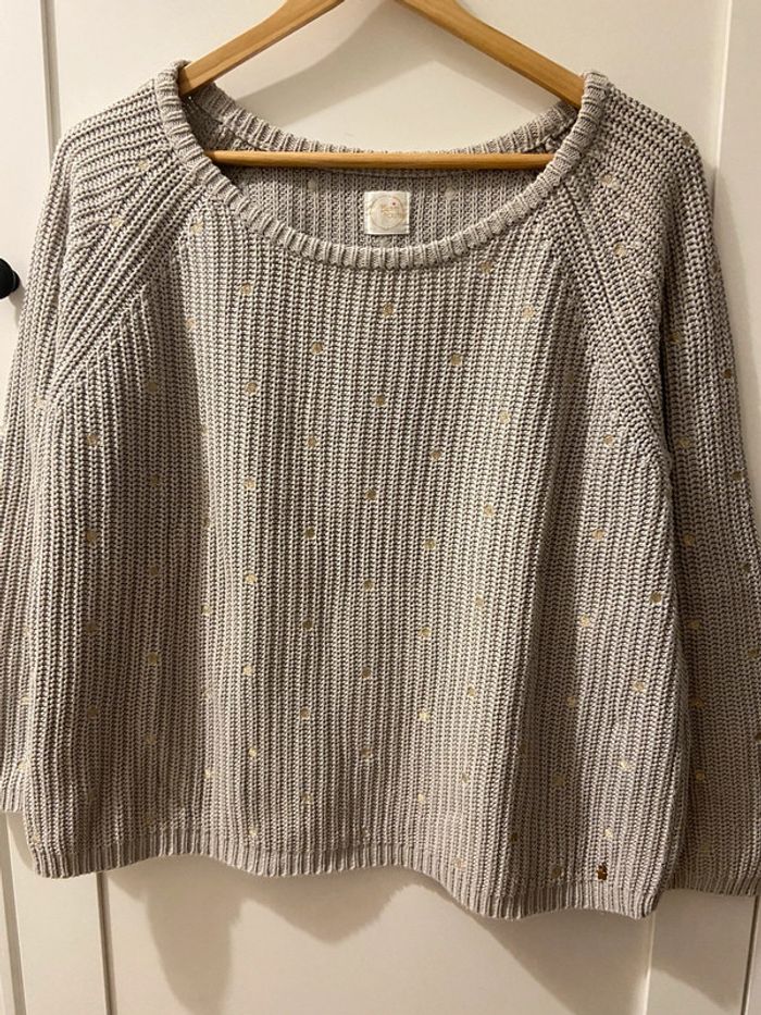 Joli pull gris clair très bon état - photo numéro 2