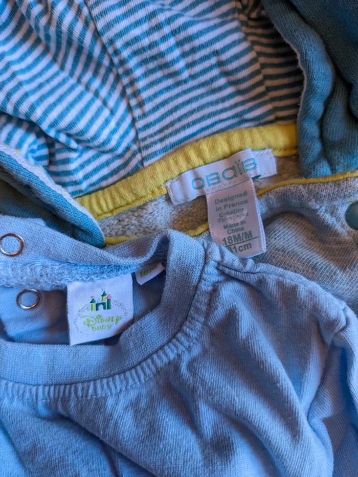 Pull sweat à capuche + t-shirt garçon 18 mois - photo numéro 4