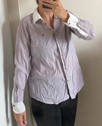Chemise rayée violet blanc Esprit