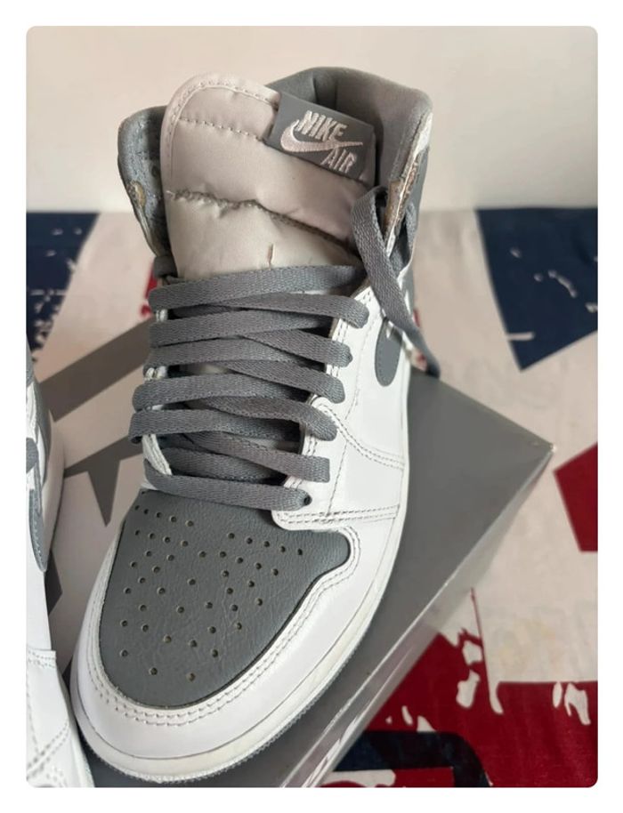 Air Jordan 1 High rétro Og taille 38 grise et blanche - photo numéro 9