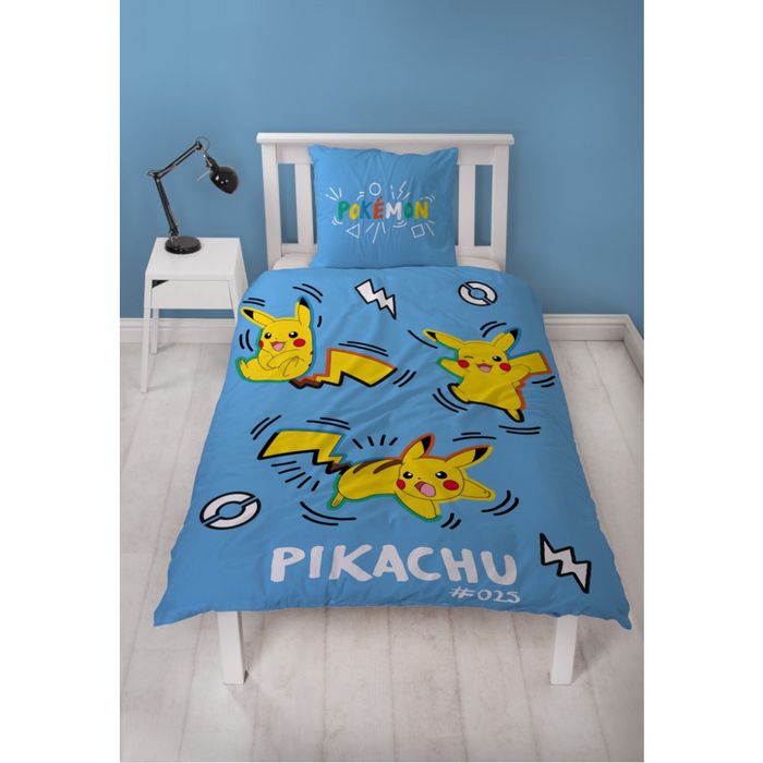 HOUSSE DE COUETTE  + TAIE PIKACHU - POKÉMON 140x200cm - NEUF - photo numéro 3