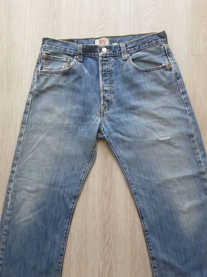 Pantalon jean vintage marque levis Strauss 501 taille w 34 l 30 fermeture bouton - photo numéro 7