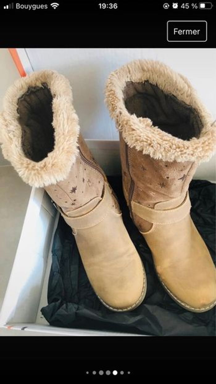 Paire de bottes enfant fille taille 34 fourrure bottines - photo numéro 8