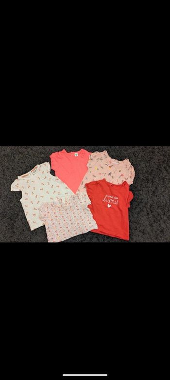 Lot 5 t-shirts fille 6 mois