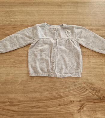 Gilet en maille grise - Vertbaudet - 3 mois