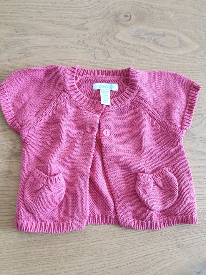 Gilet rose manches courtes 3 mois - photo numéro 2