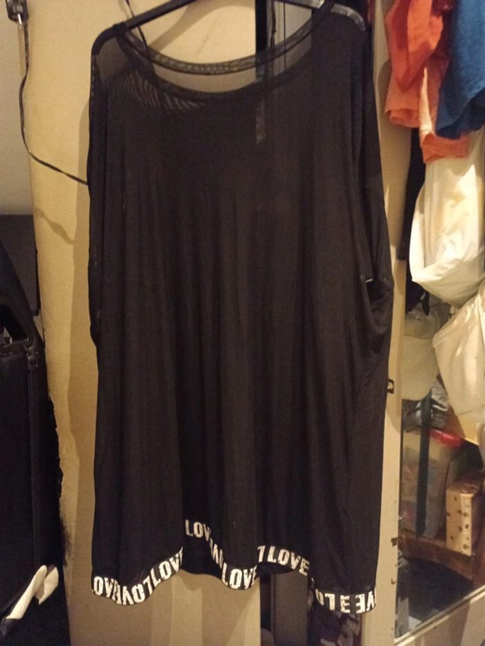 Robe de plage transparente noir