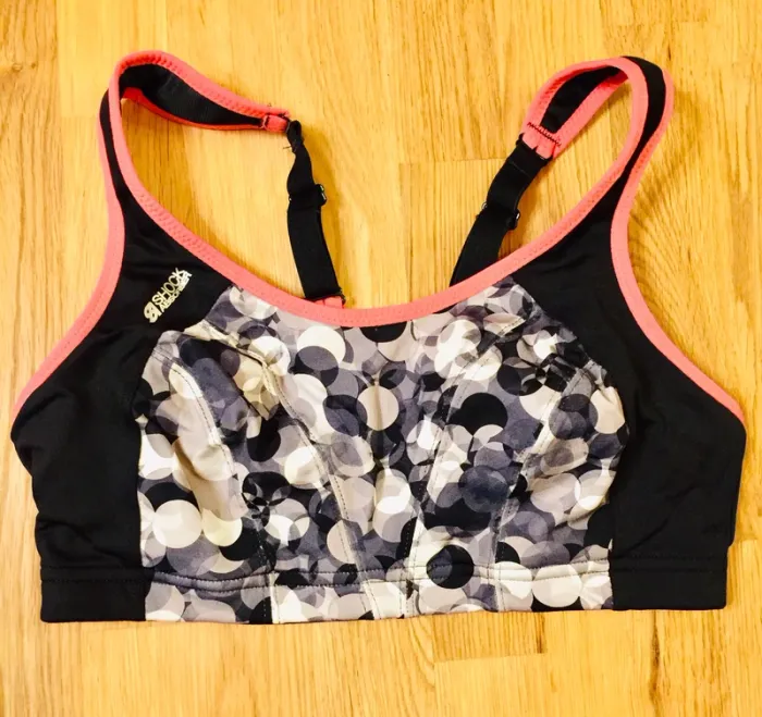 Brassière de sport « Shock Absorber » grise, noire et rose
