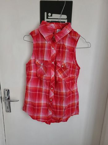 Chemise sans manche rose