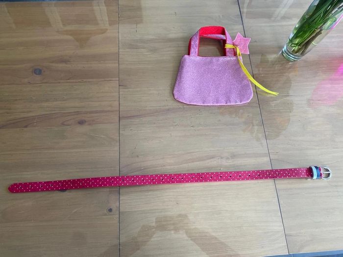 Sac rose à paillettes Pakhuisoost et ceinture rose petite fille - photo numéro 10