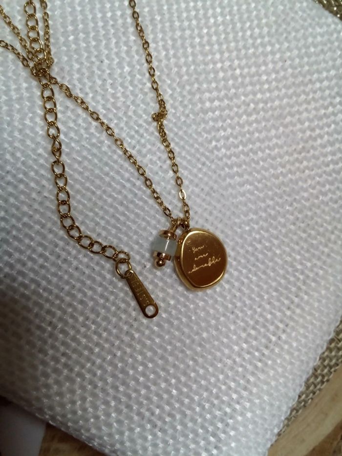 Collier avec pierre d'amazonite naturelle - photo numéro 2