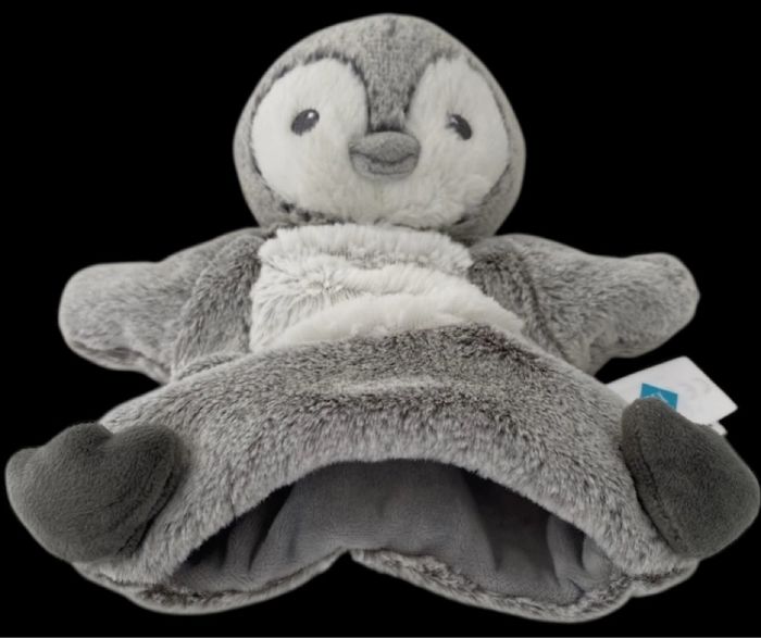 ❤️B5008 Doudou Marionnette Pingouin Tex Baby Gris Blanc - photo numéro 2