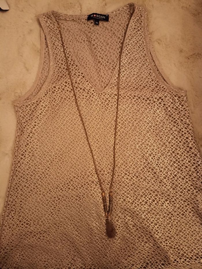 Magnifique Top beige et doré Morgan - photo numéro 8