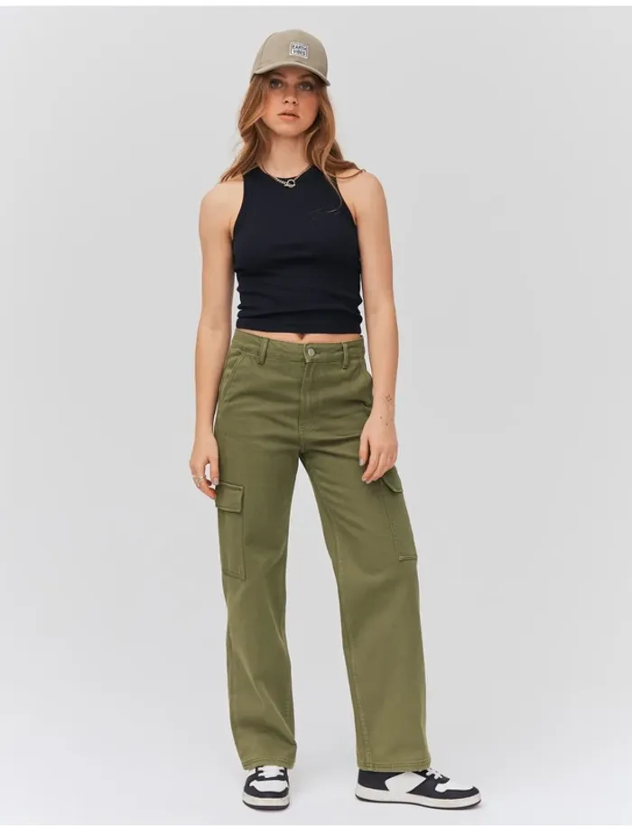 Jean Cargo BZB - Coupe Droite - Vert Kaki Foncé limite noir - Taille 44 - Neuf - Valeur 25€ - photo numéro 2
