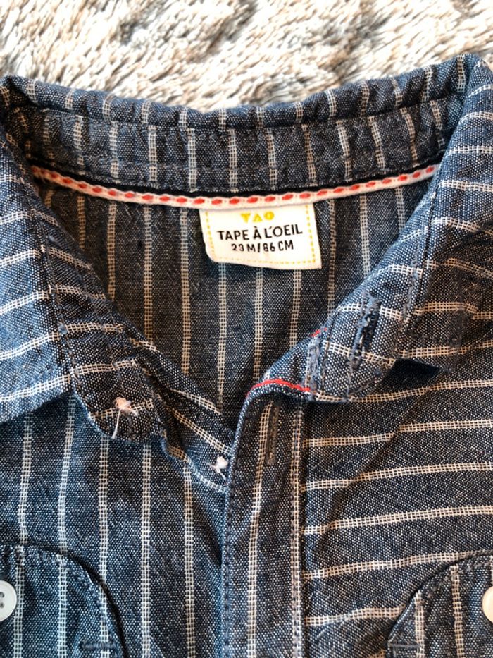 Chemise bleue rayures style jean TAO G2a - photo numéro 3