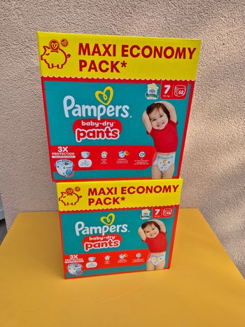 2 maxi pack pampers baby dry pants taille 7 total 124 couches