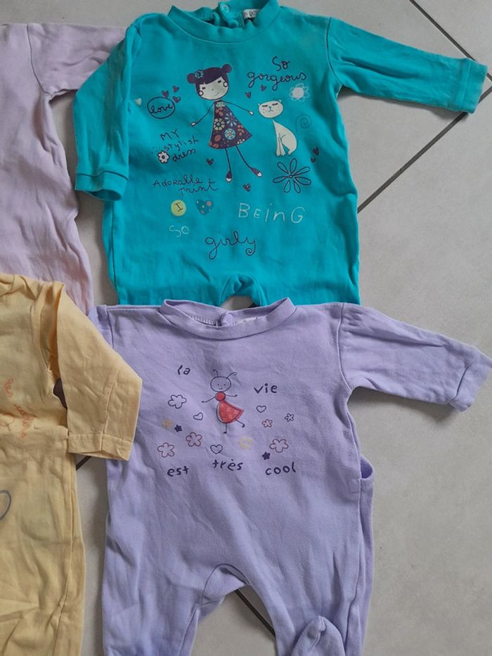 Lot pyjamas coton filles 3 mois - photo numéro 3