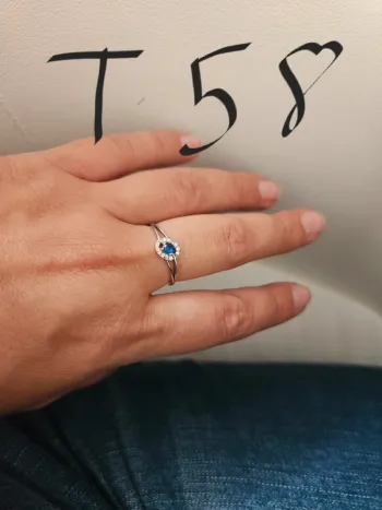 Bague argent pierre bleu t58