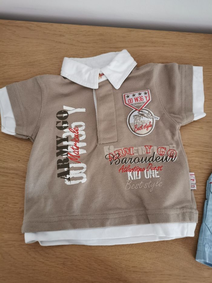 Ensemble bébé garçon 3mois polo et short Tim pouce neuf sans étiquette - photo numéro 2