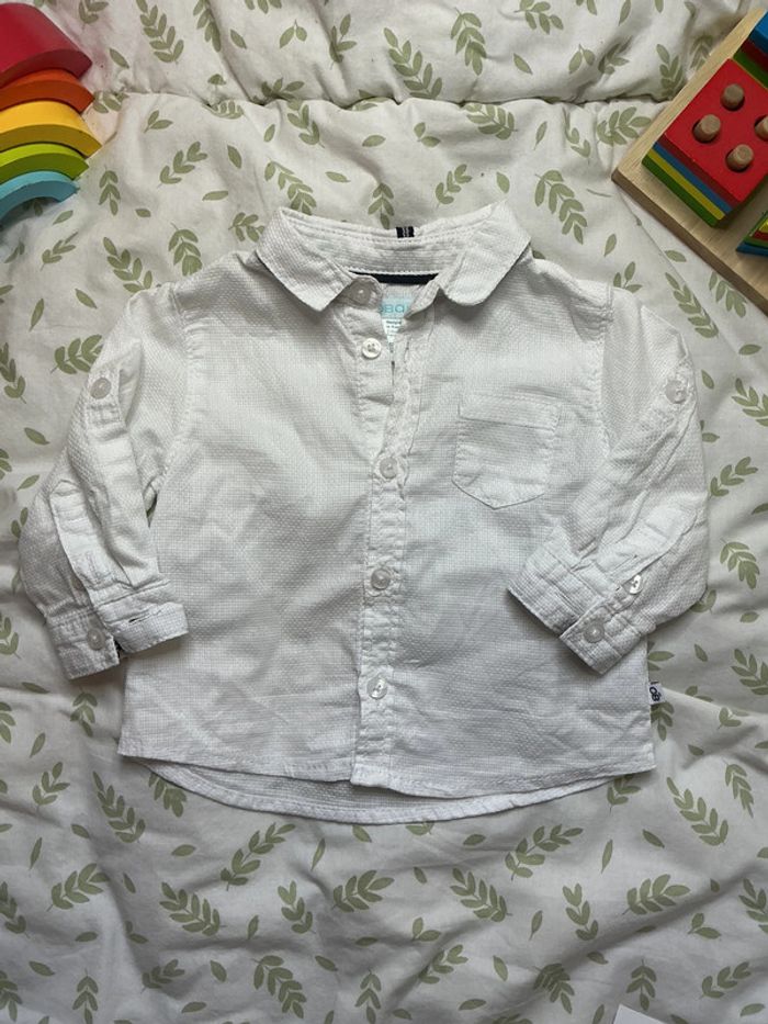 chemise manches longues blanc 6 mois obaibi - photo numéro 3