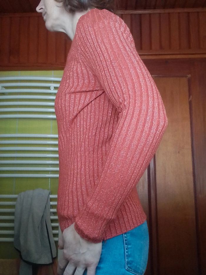 Pull femme orange argenté - photo numéro 6