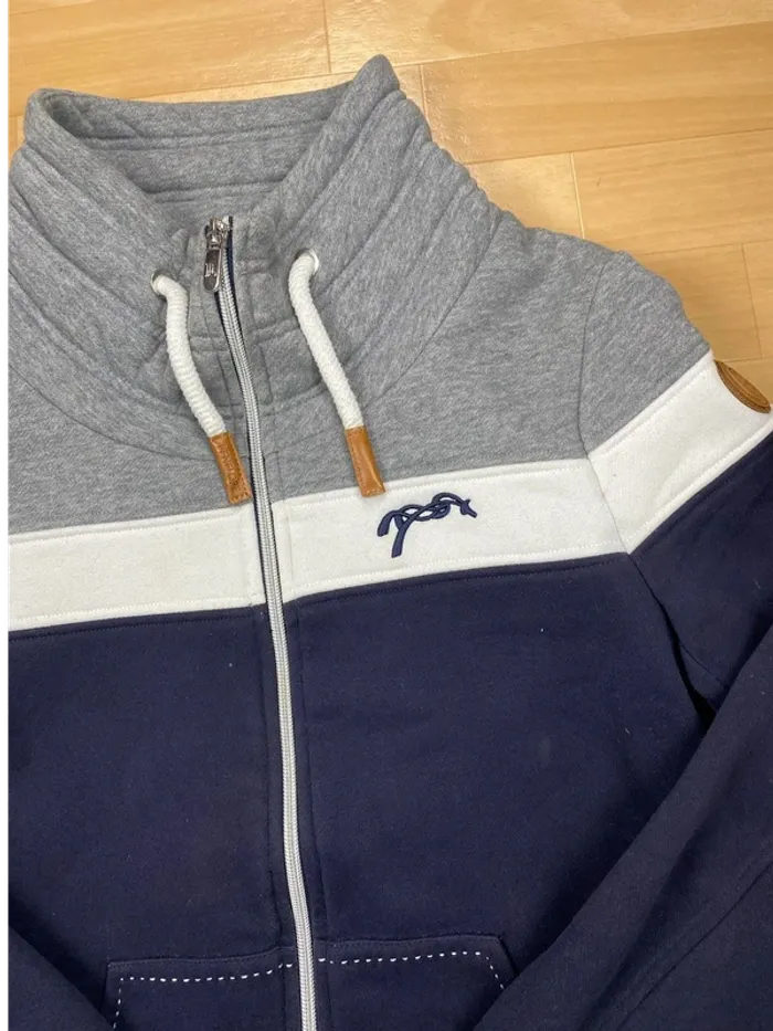 Gilet / Sweat Pénélope Leprevost Gris & Bleu Marine – Junior - photo numéro 3