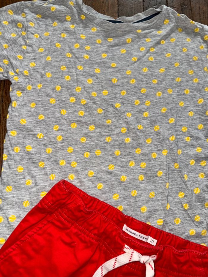 T-shirt (balle de tennis) et short Monoprix 10 ans - photo numéro 2