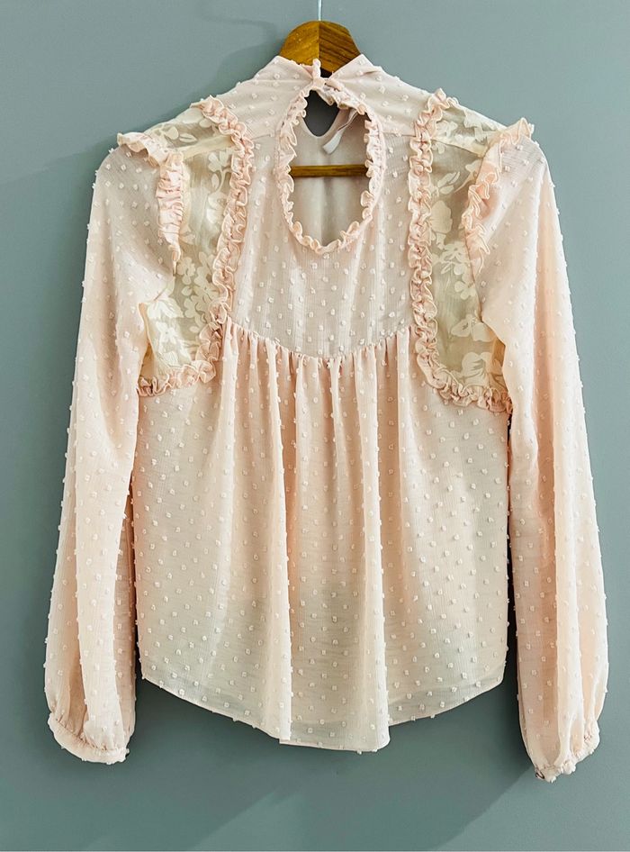 Chemisier vintage blouse manches longues Zara Taille XS rose - photo numéro 5