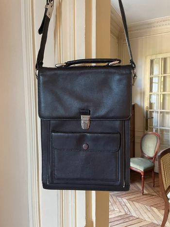 Superbe Sacoche Vintage en cuir marron