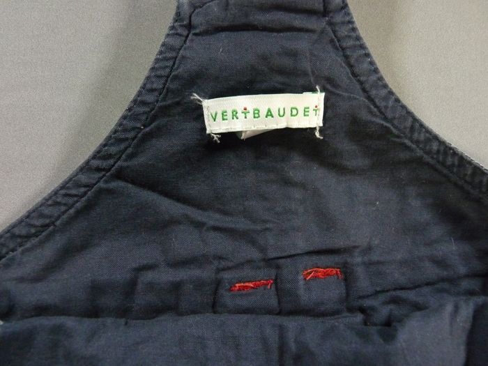 Salopette longue denim jean bleu foncé Vertbaudet 6 mois 68 cm garçon - photo numéro 2